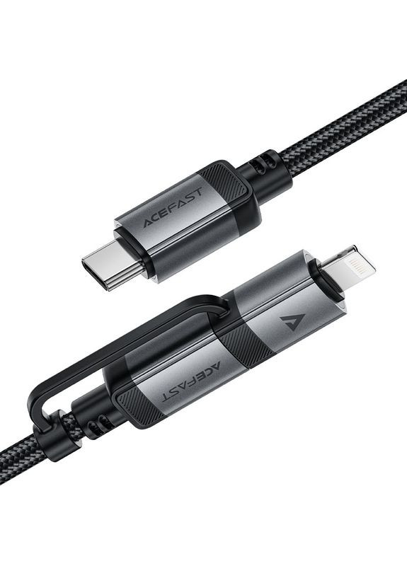Кабель USB-C to USB-C / Lightning aluminum alloy connectors charging data cable (6974316283768) Acefast C20-01 (372678181)
