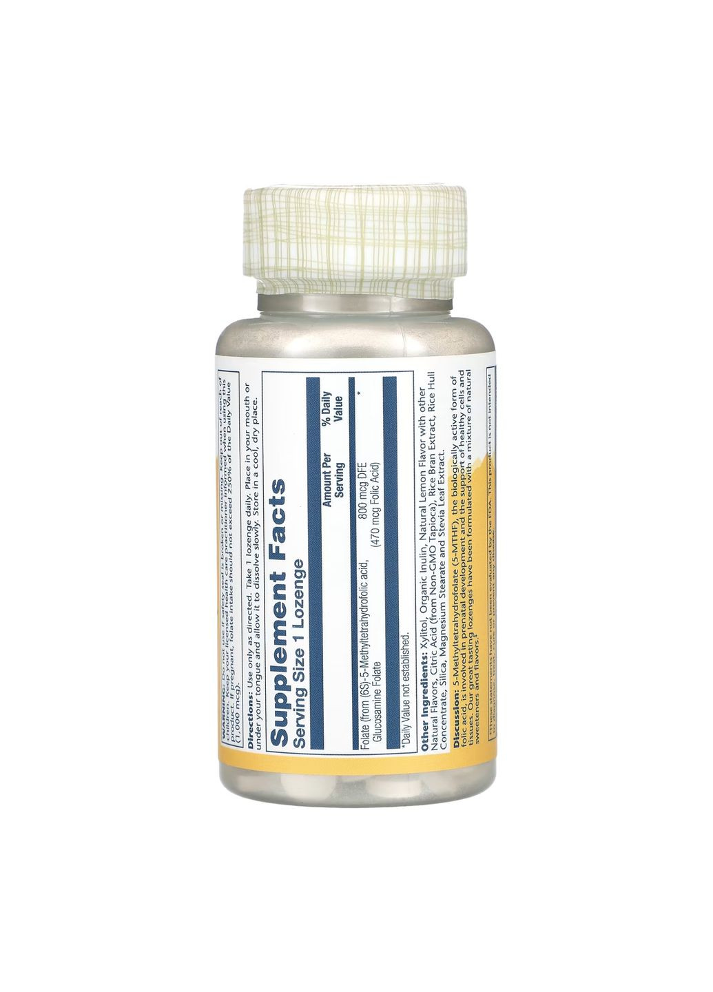 Леденцы для беременных Methyl Folate 800 мкг поддержка здоровья плода 60 штук Solaray (367957381)