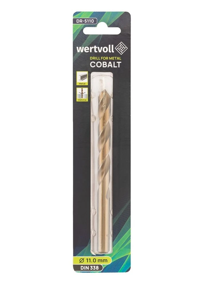 Свердло для металу HSS 11.0х142 мм COBALT DIN 338 DR-5110 Wertvoll (392104096)