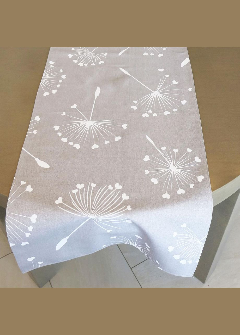 Скатерть дорожка для стола хлопковая с водоотталкивающим эфектом, ранер с тефлоновым покрытием "Одуванчики" 37, 178 Maystat (305390208)