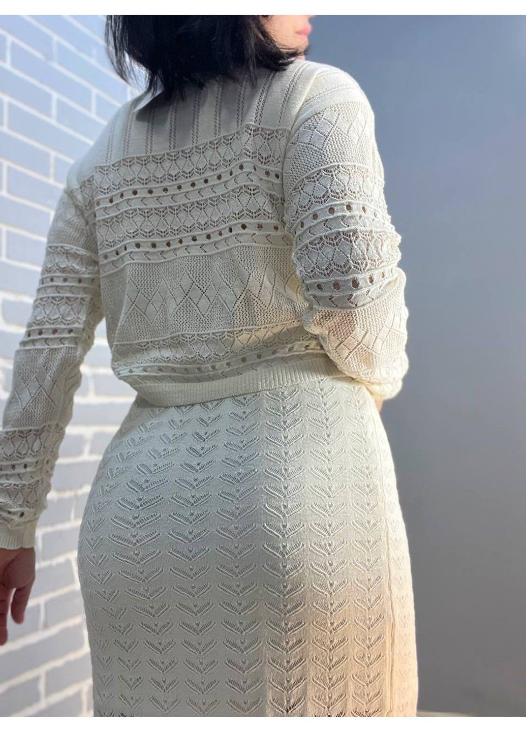 Костюм жіночий Mintas 2444-2416 прозорий ажурний спідниця розрізи та реглан No Brand (302899887)