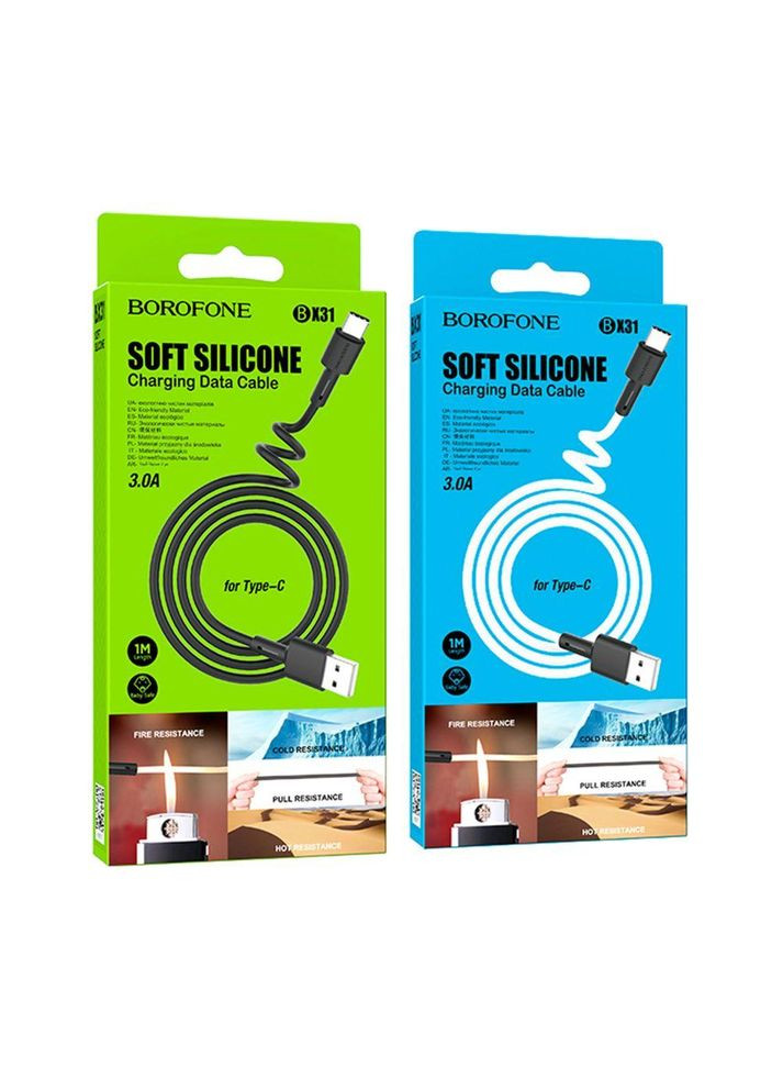USB кабель Type-C для зарядки телефону / Провід шнур юсб тайп сі для швидкої зарядки та передачі даних Borofone (338601197)