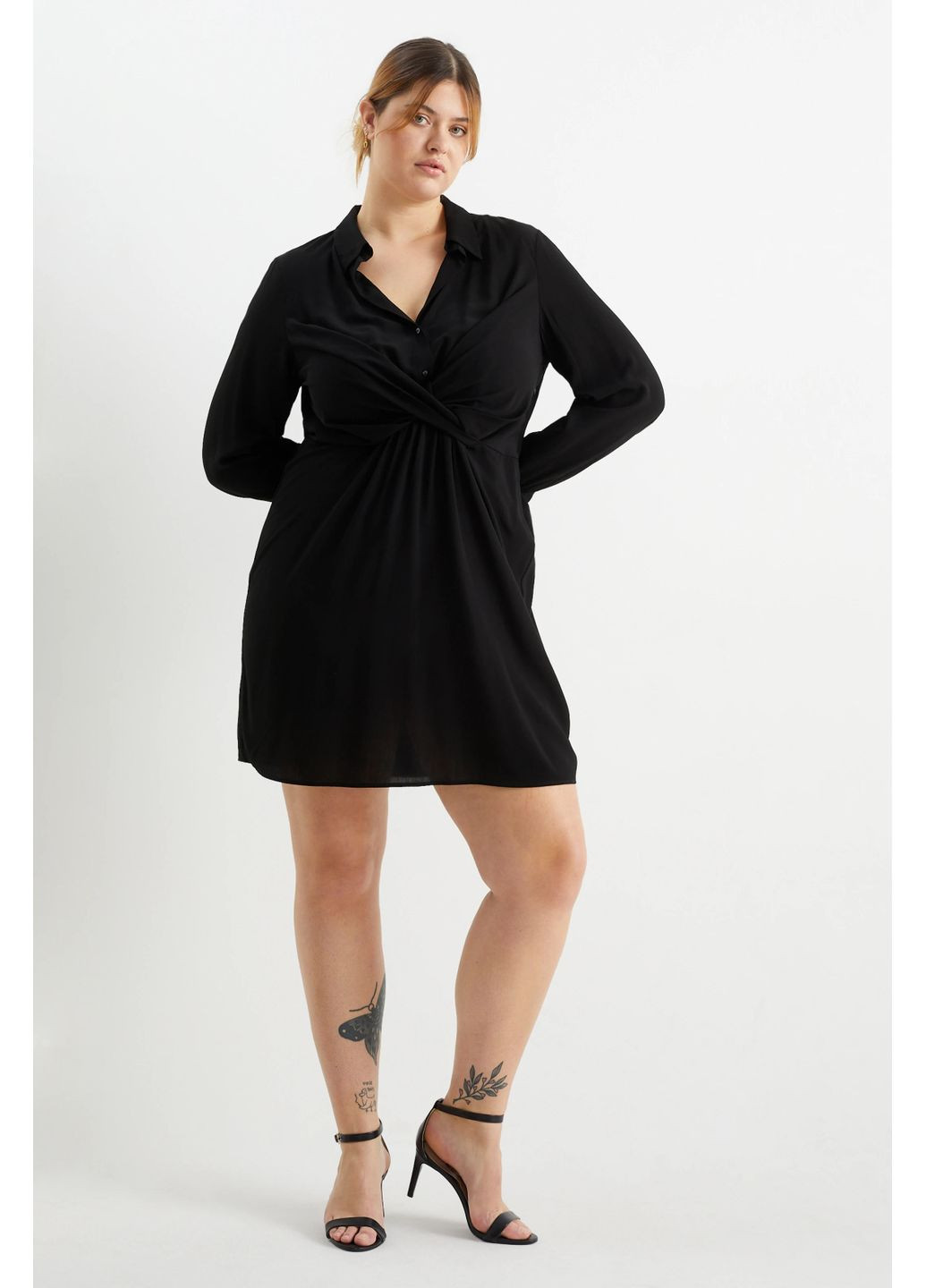 Чорна кежуал сукня з віскози C&A однотонна