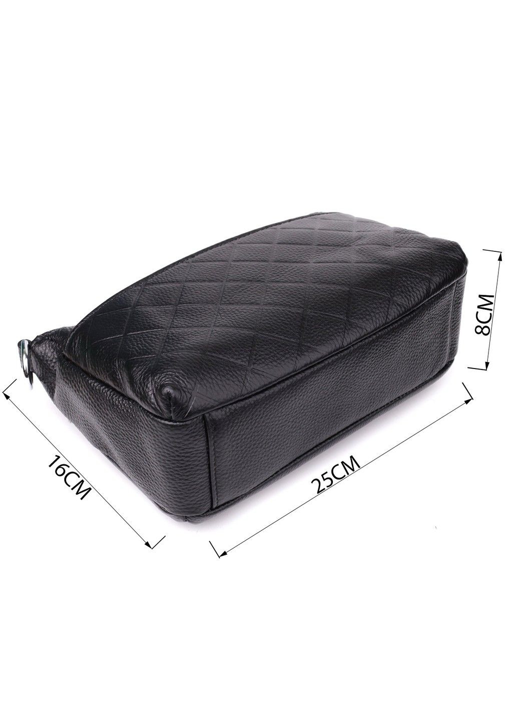 Стильная женская сумка с двумя ремешками из натуральной кожи 22926 Черный Vintage (357495016)