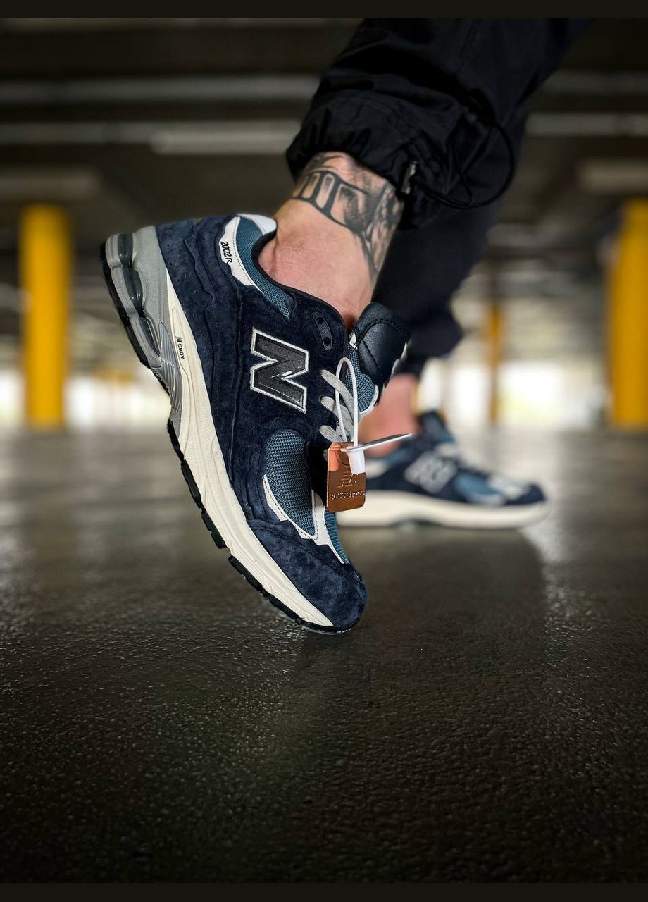 Синие всесезонные кроссовки мужские new balance 2002r protection pack dark navy blue | нью беланс 2002r синие No Brand