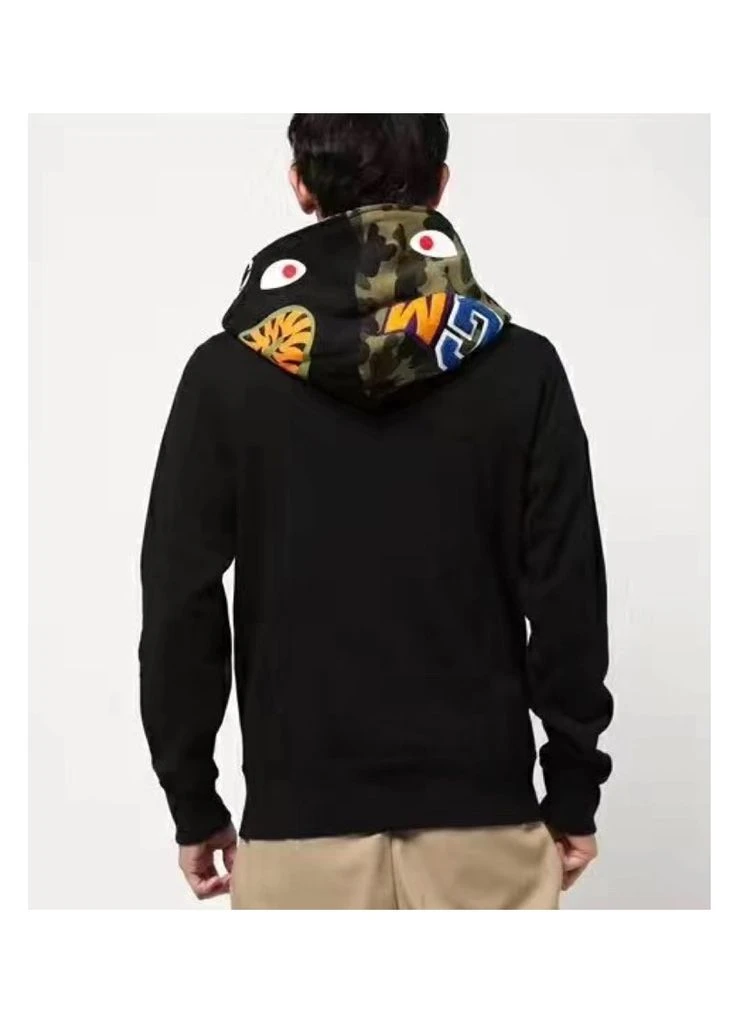 Кофта чёрная Bape A Bathing Ape Shark Green Camo Full Zip Hoodie Unisex (385490711)