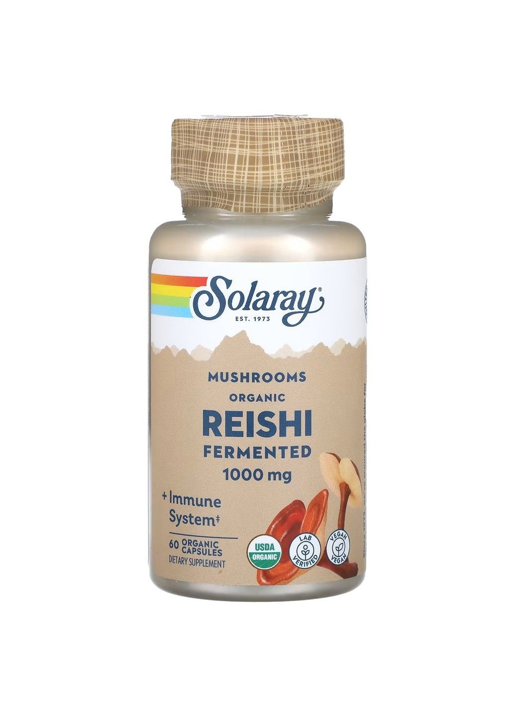 Ферментированный Гриб Рейши Org Grown Fermented Reishi 1000мг – 60 капсул Solaray (292652862)