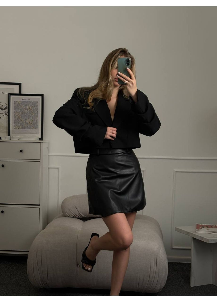 Жіноча спідниця шорти з екошкіри No Brand (370847805)