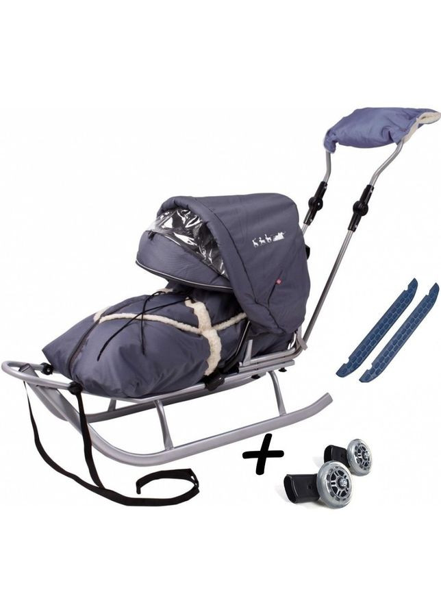 Санки Piccolino deLux + Колеса Серый Adbor (366028275)