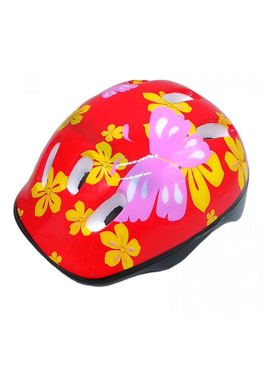 Дитячий захисний шолом для спорту, квіти (червоний) MIC (292707039)