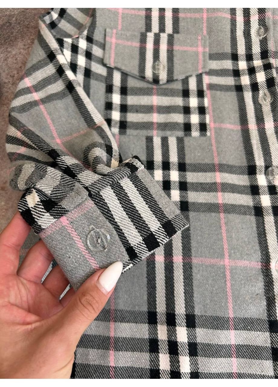 💗Фланелева сорочка в сіру клітинку з розрізами з боків | Розмірна сітка в описі DK/DL Мода без кордонів (360912165)