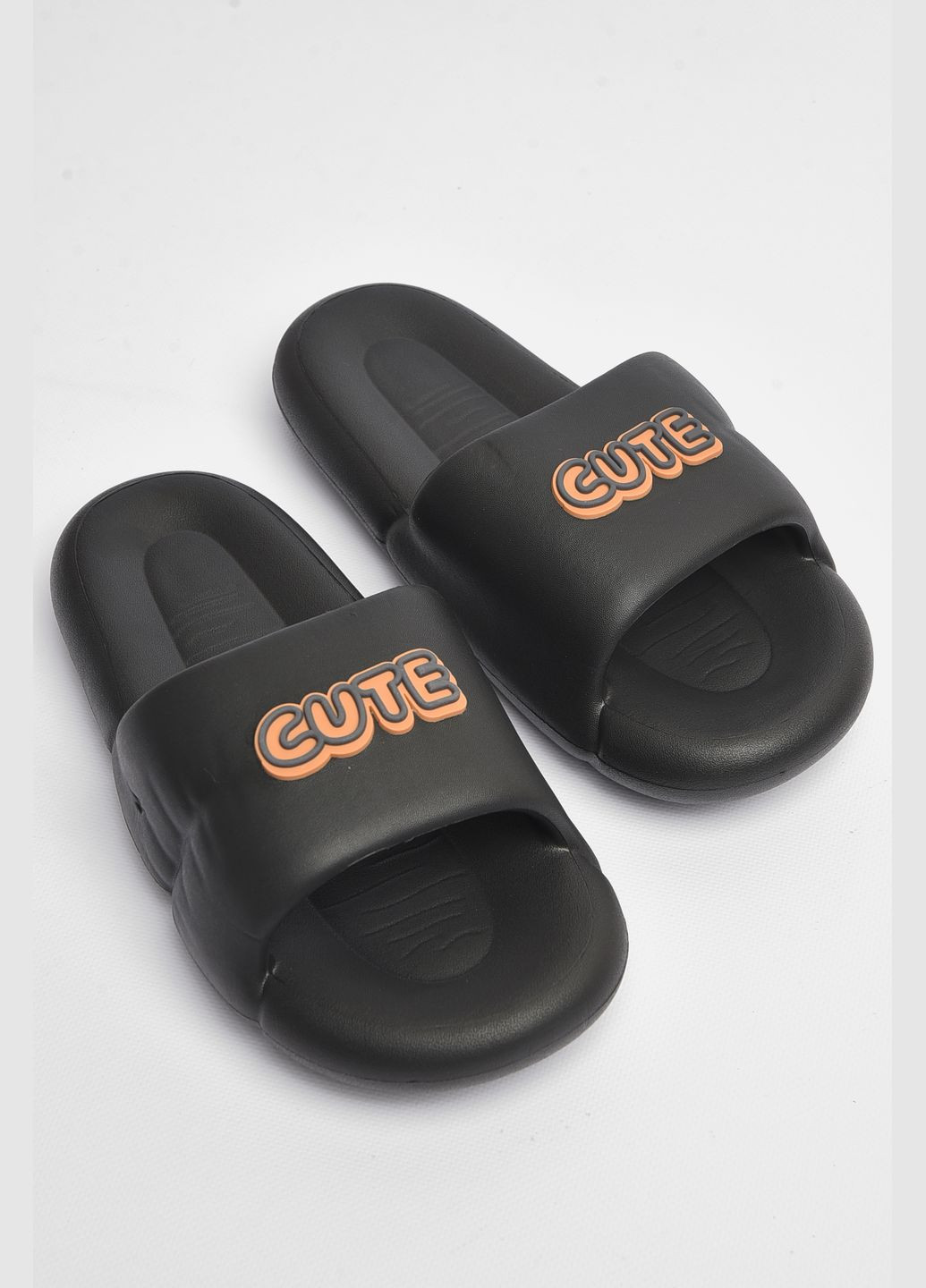 Шльопанці чоловічі піна чорного кольору Let's Shop (296199142)