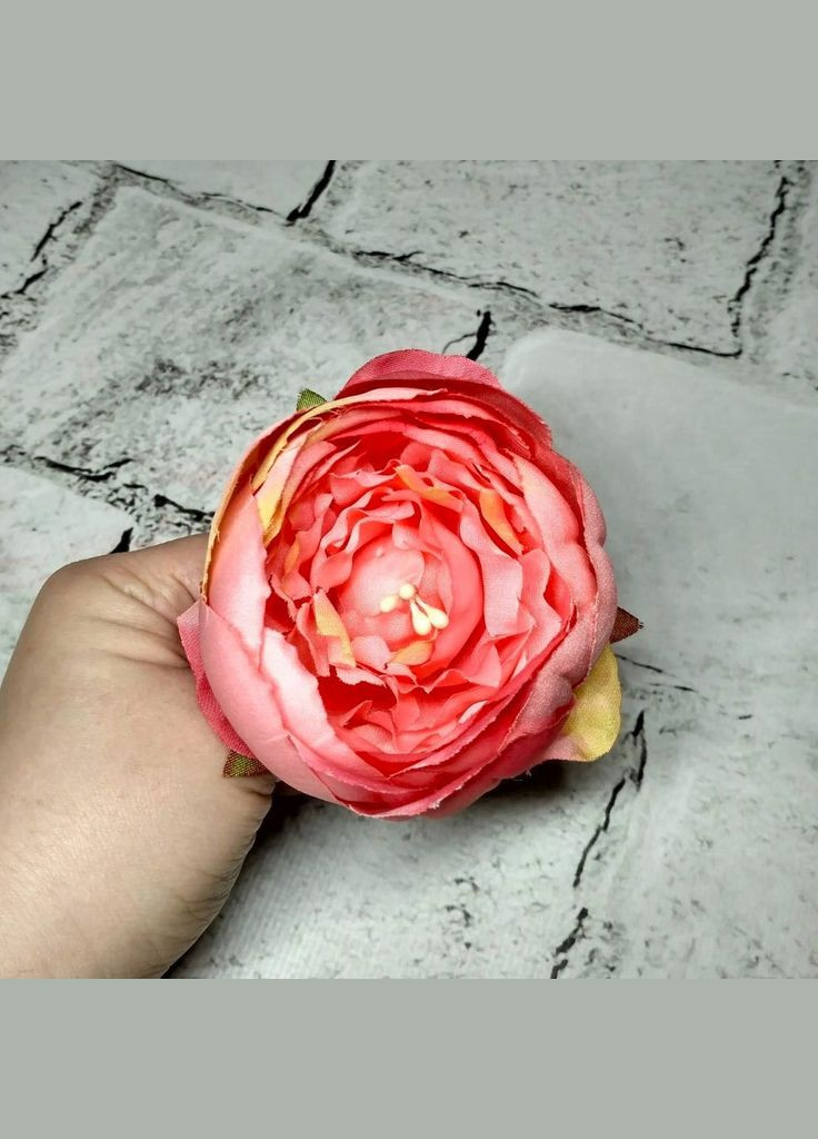 Штучна головка Троянда півонієва діаметр 8 см Рожева No Brand (331633458)