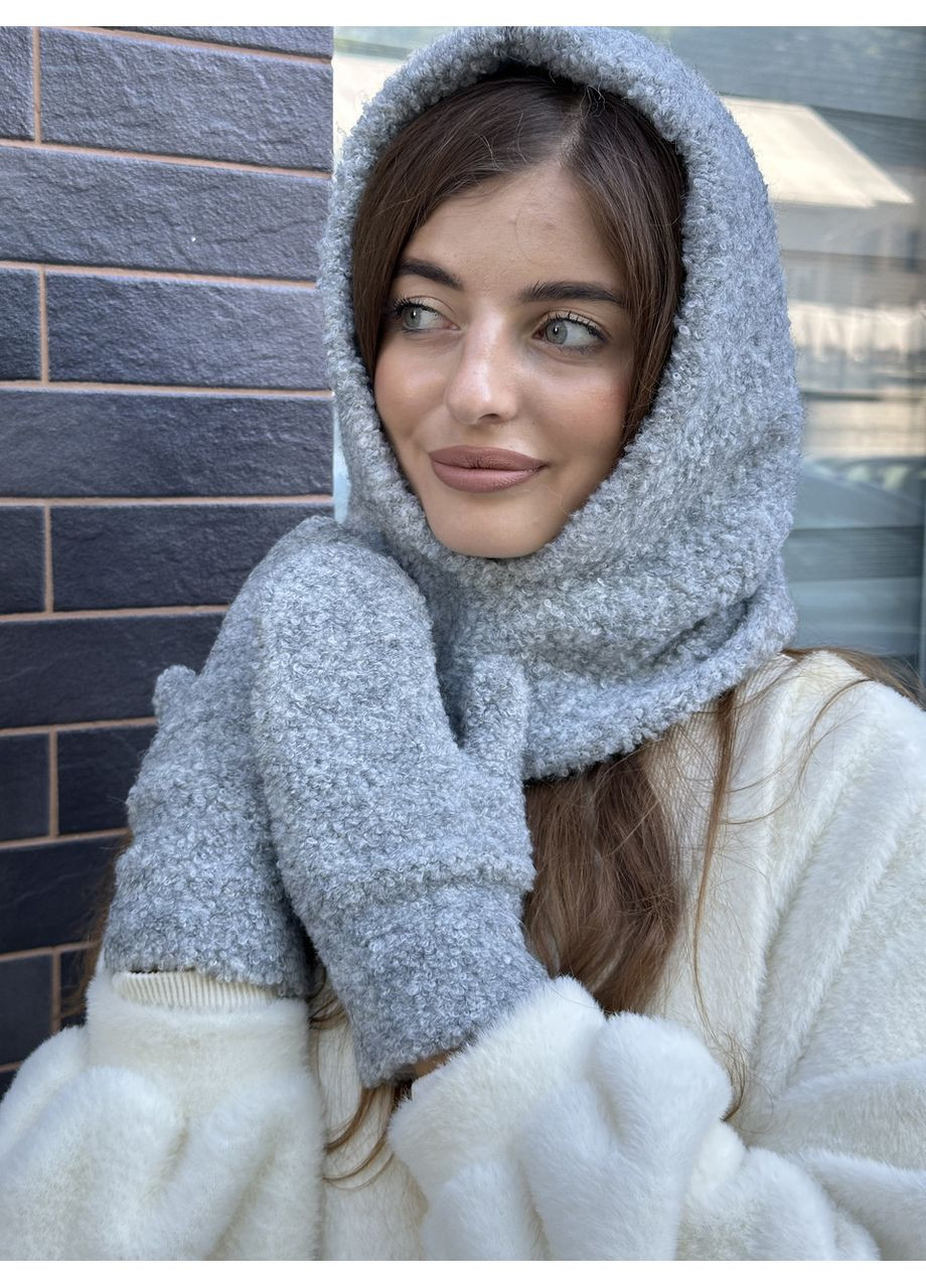 Капор женский капюшон Teddy барашек ирис Odyssey (363820456)