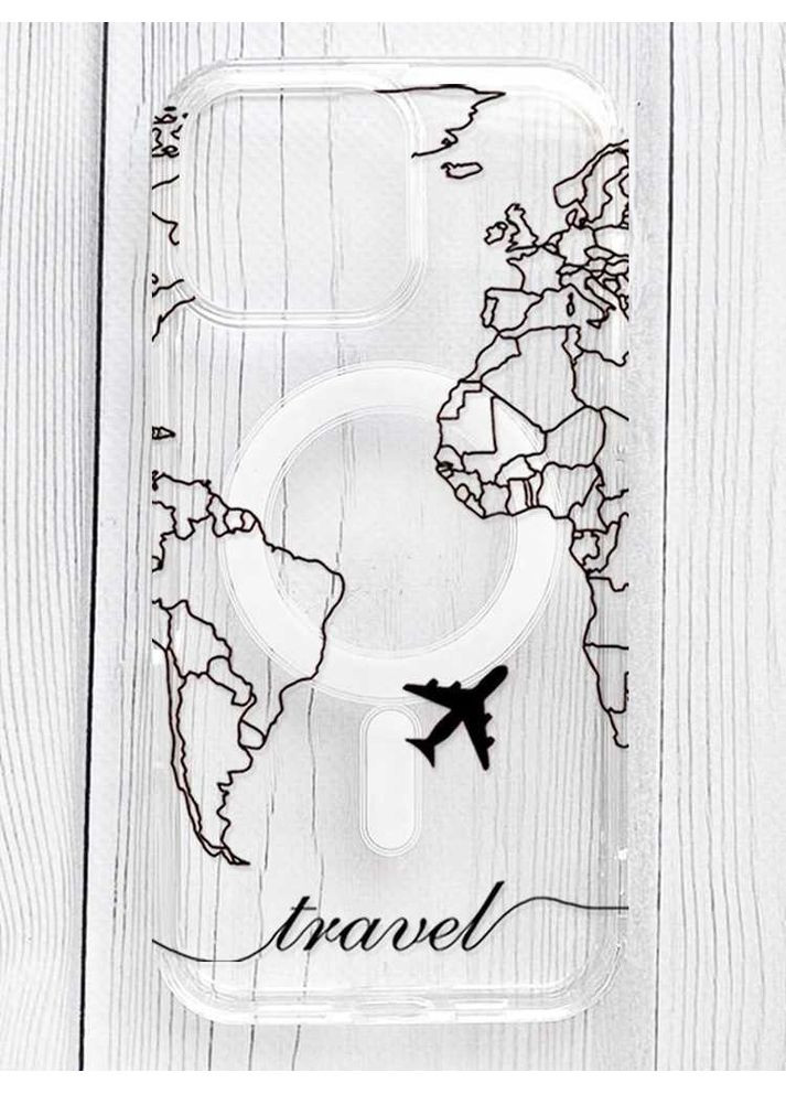 Магнітний чохол на iPhone 16 Pro Max із підтримкою MagSafe Карта. Контур (принт 330) Silicone Case (356129091)