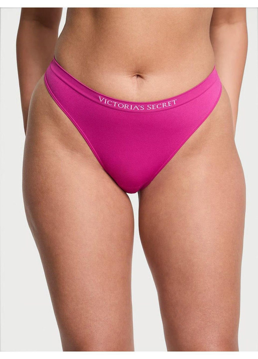 Трусики-стринги женские с микрофибры Seamless Thong Panty фуксия Victoria's Secret (365686084)