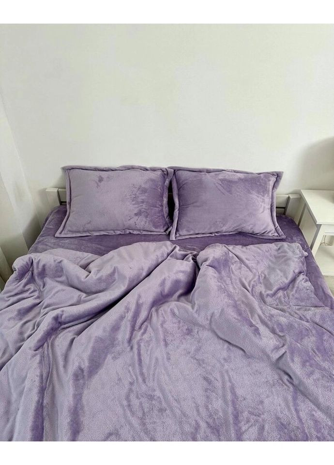 Постельное белье плюшевое полуторное Home 20832 160х215 см лавандовое DUSHKA (327791660)