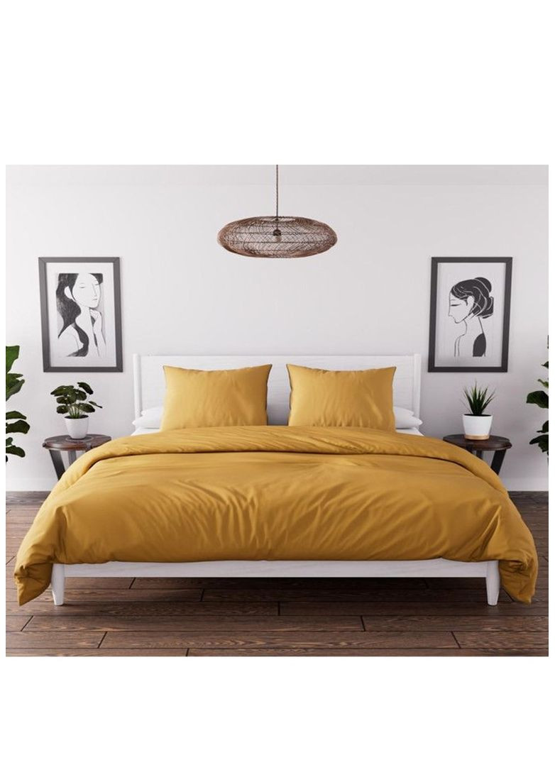 Комплект турецкого постельного белья семейный 160x220 Premium gold сатин TC303375753 TURComFor (316395414)