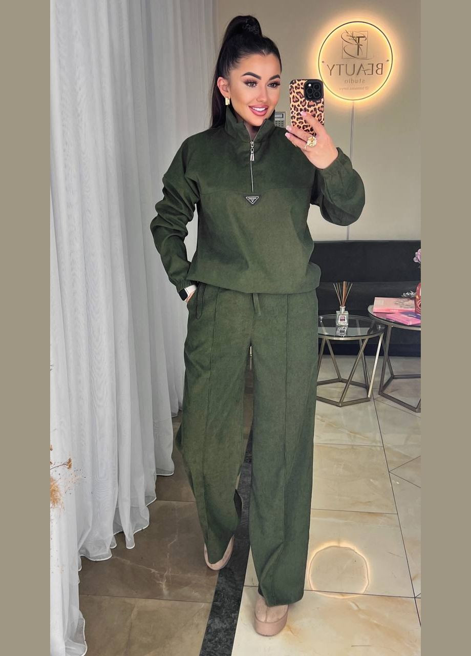 Костюм мікровельвет штани палаццо та кофта No Brand (345643577)