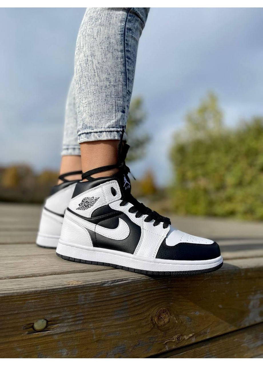 КРОССОВКИ ЖЕНСКИЕ NIKE AIR JORDAN 1 RETRO MID TUXEDO НАЙК АИР ДЖОРДАН No Brand белые демисезоны (367168061)