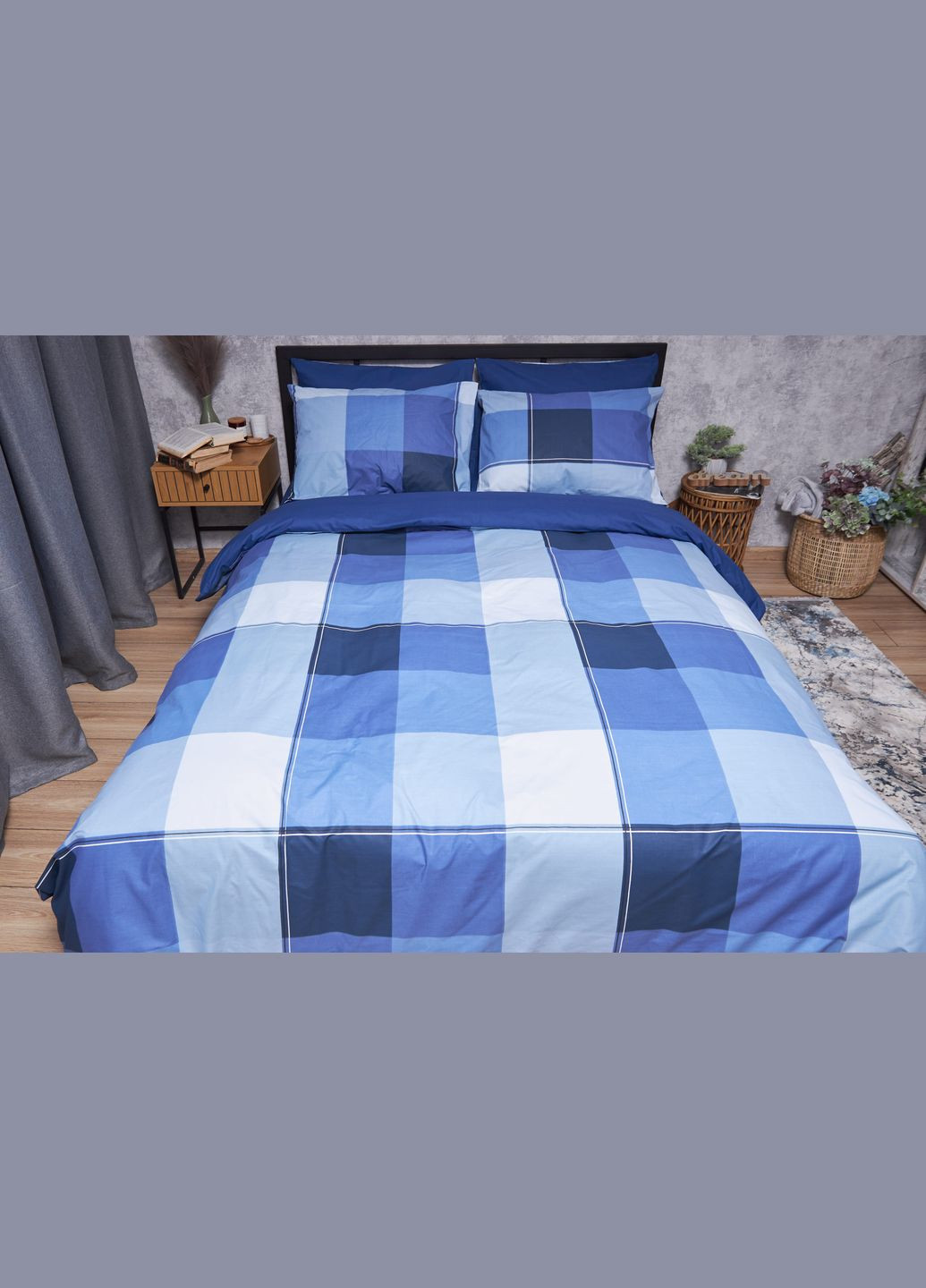 Комплект постельного белья Бязь Gold Люкс «» двуспальный 175х210 наволочки 2х70х70 (MS-820004872) Moon&Star finland blue (293147915)