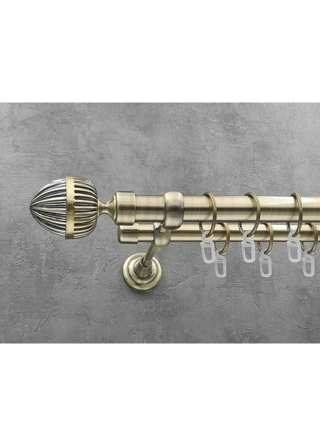 Карниз Одеон гладка штанга подвійний відкритий 25/19 мм 240 см Антик Quadrum (352782209)