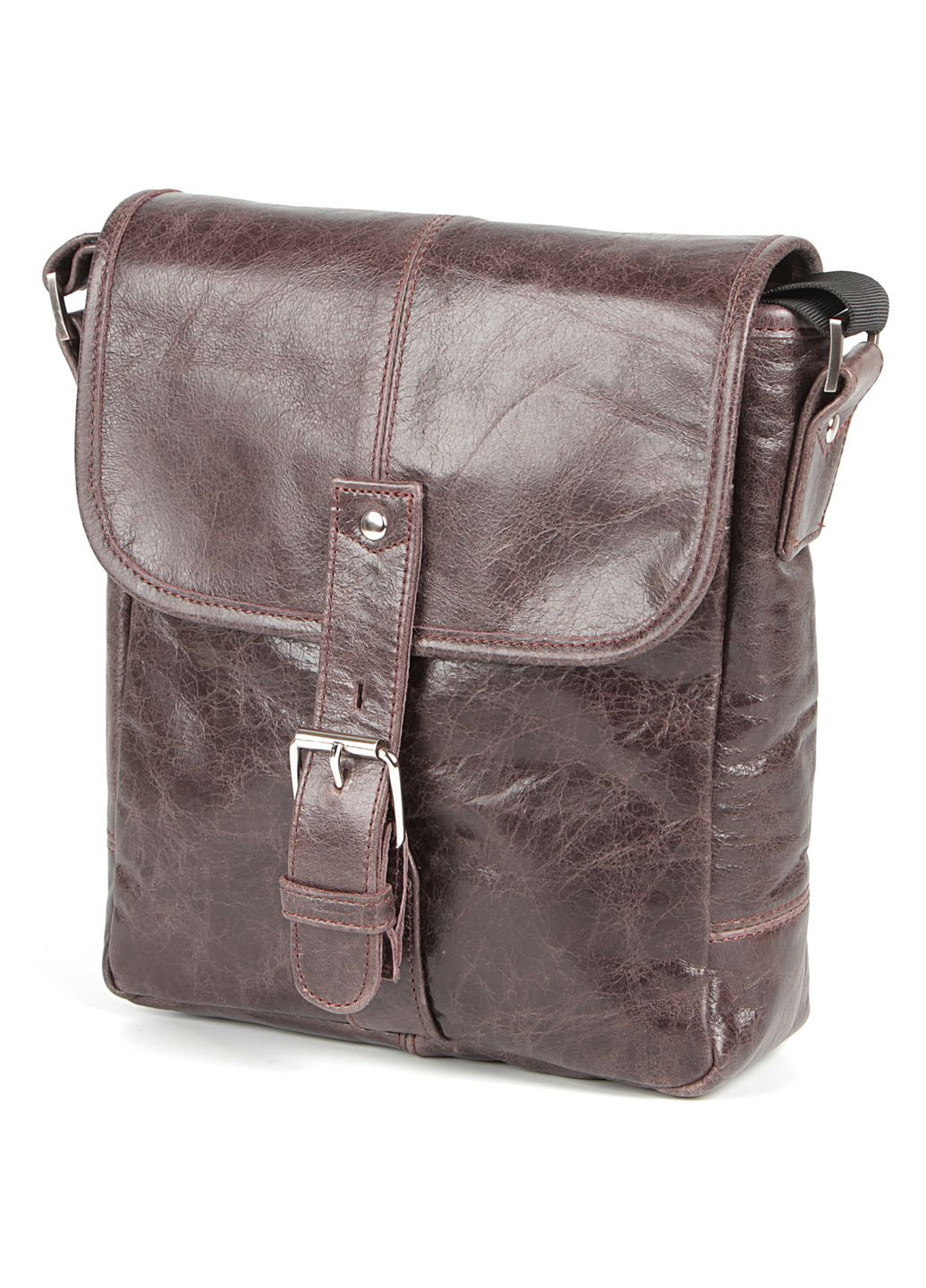 Сумка мужская через плечо кожаная 00855 Коричневая Shvigel (302008585)