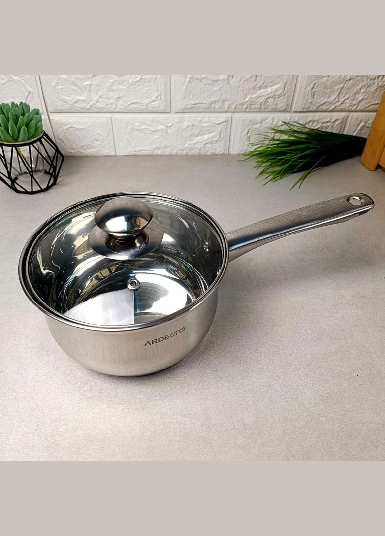 Ковш 1.6л из нержавеющей стали с крышкой с многослойным дном Gourmet Ardesto (303212922)