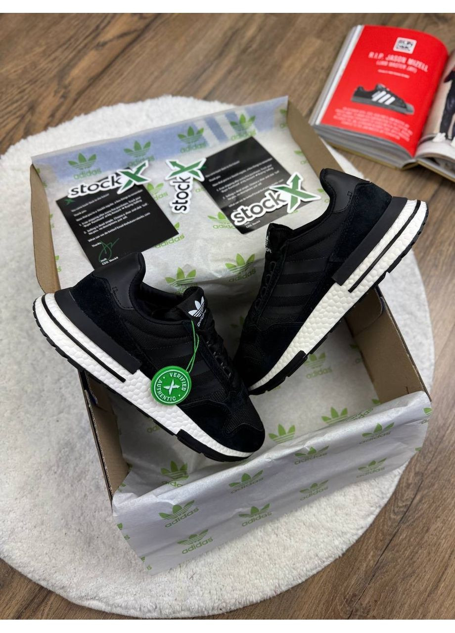 Чорні Осінні кросівки чоловічі adidas zx 500 black / white адідас zx 500 No Brand