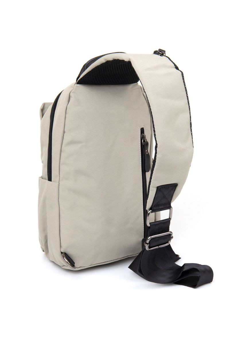 Сумка слінг чоловіча через плече нейлонова світло-сіра 20631 Vintage (362418146)