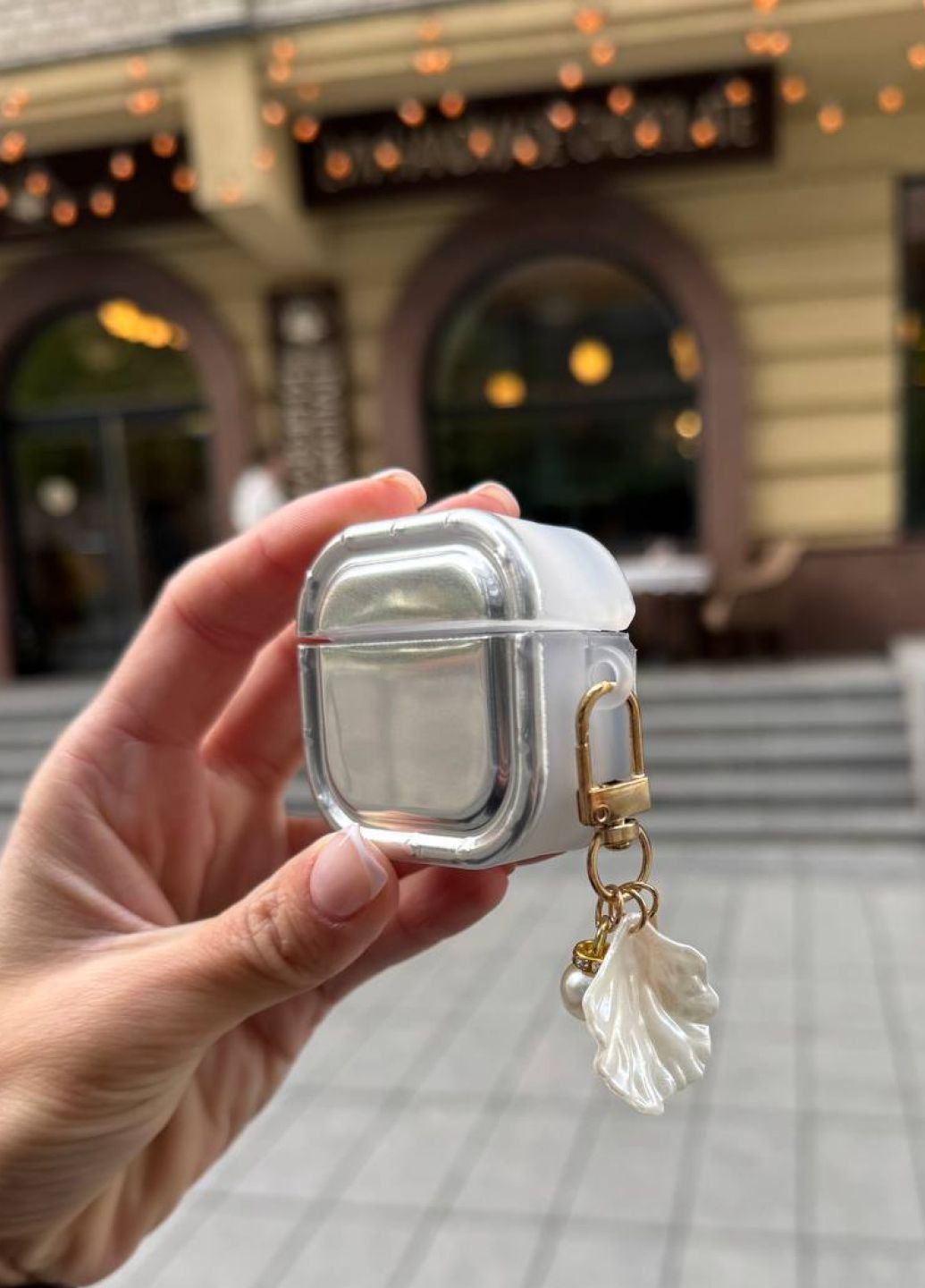 Чохол силіконовий для AirPods Pro 2 з підвіскою Silver/чохол аріподс про 2 срібло No Brand (363236915)