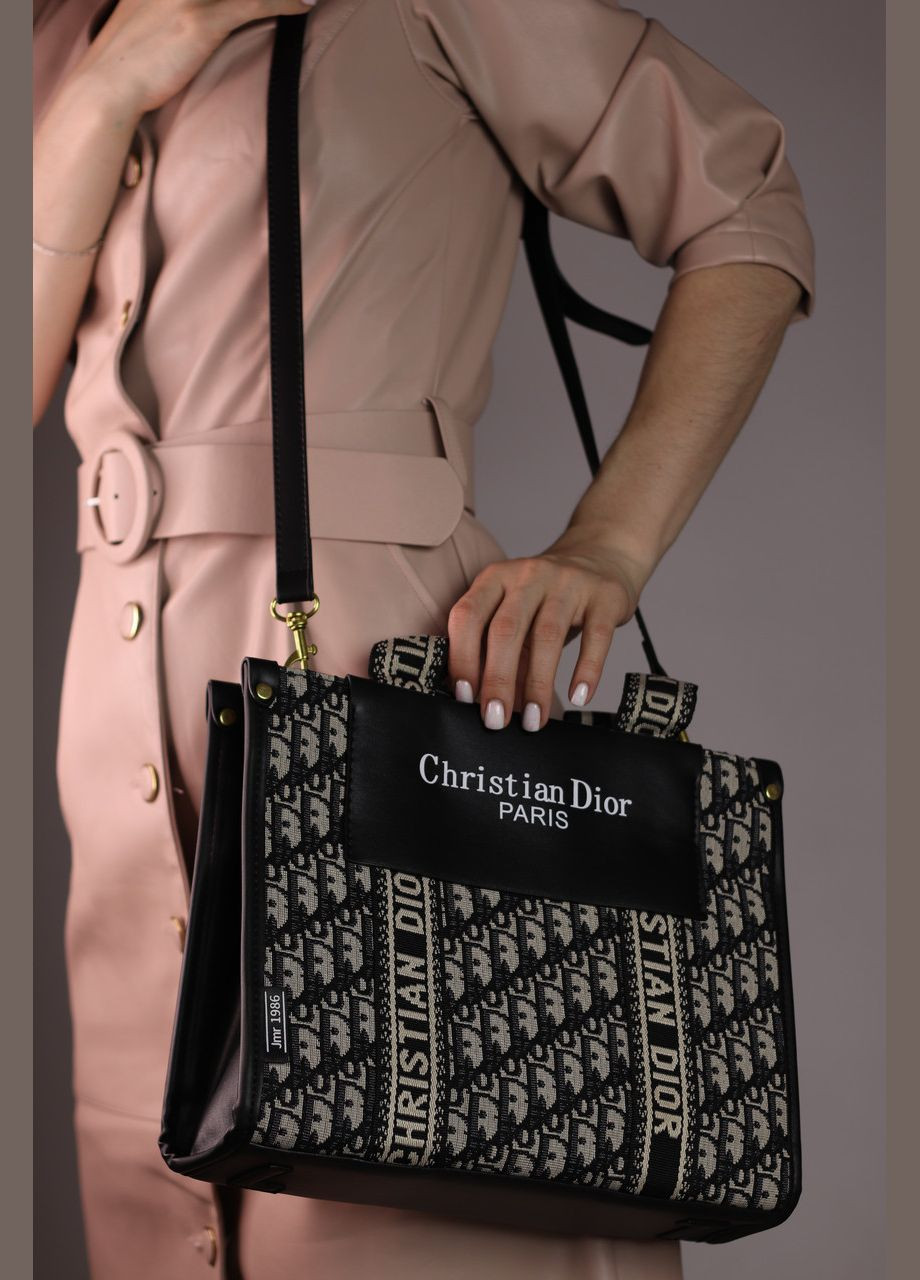 Жіноча сумка Cristian Dior black with beige, женская сумка, Крістіан Діор чорного та бежевого кольору No Brand (307925695)