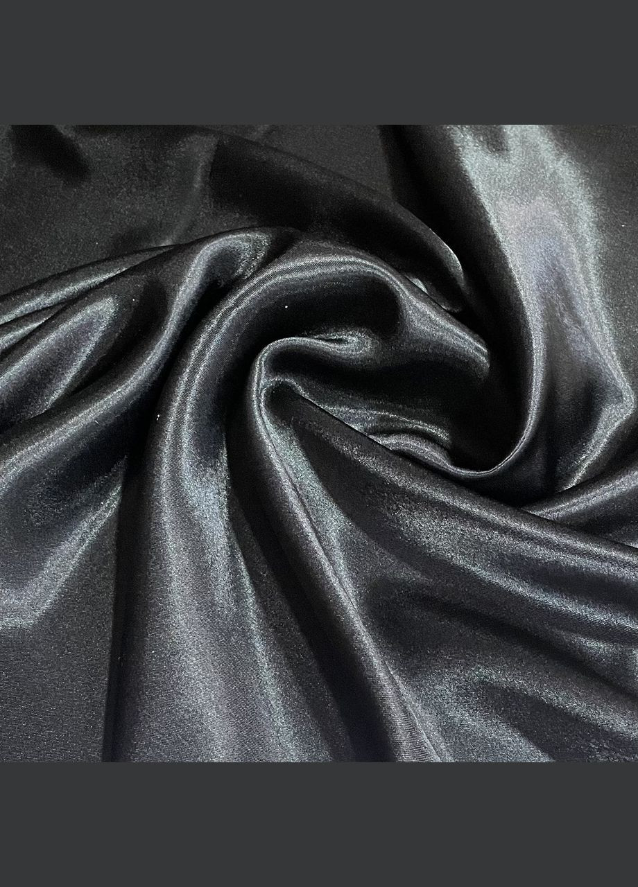 Тканина атлас креп сатин чорний пог. м. No Brand (329743827)