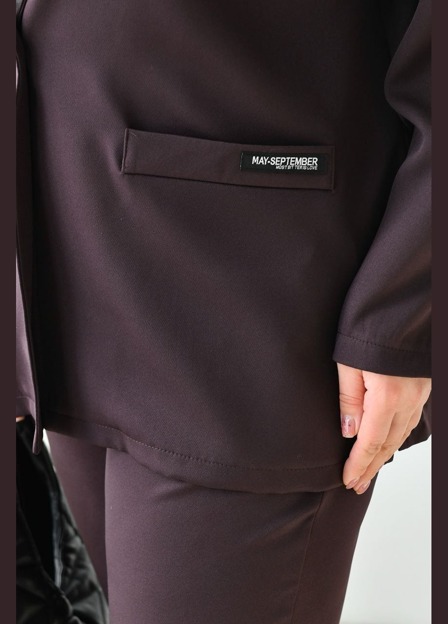 Женский костюм брюки и пиджак цвет шоколад р.56/58 452856 New Trend (285711585)
