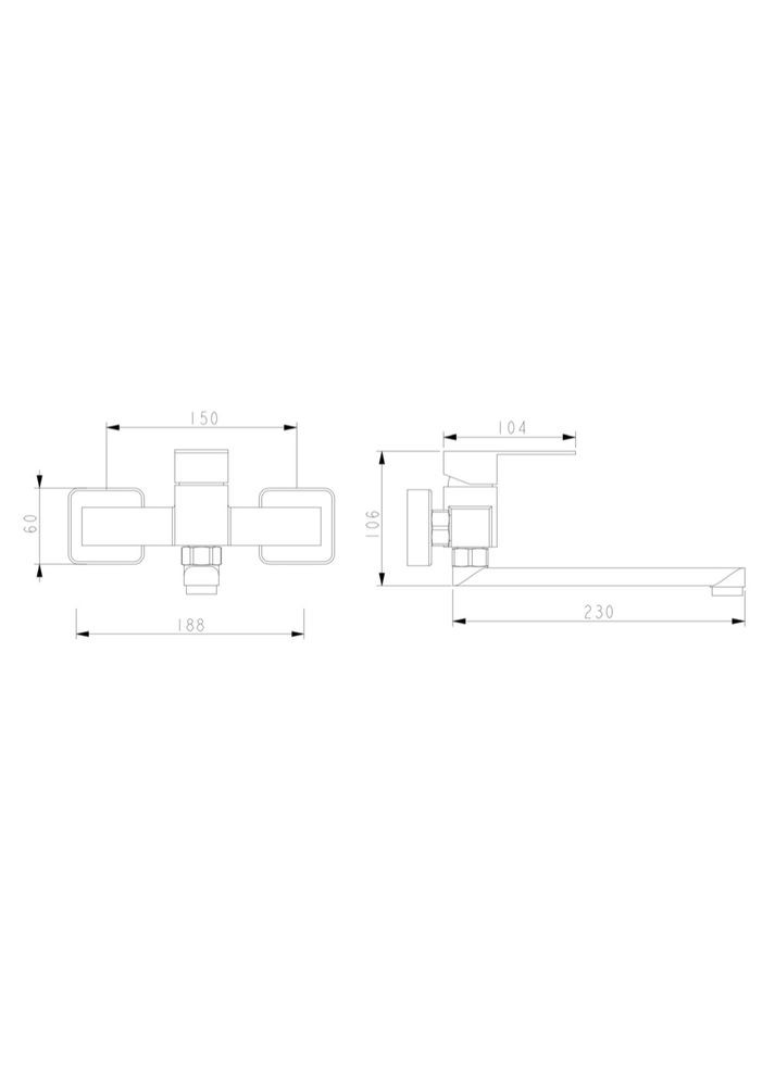 Смеситель настенный для кухни PRO12-02, нержавеющая сталь Wezer (316088858)