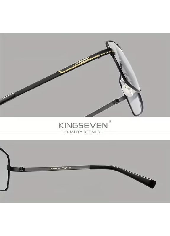 Мужские фотохромные поляризационные солнцезащитные очки N7891 Gold Photochromic KINGSEVEN (368290154)