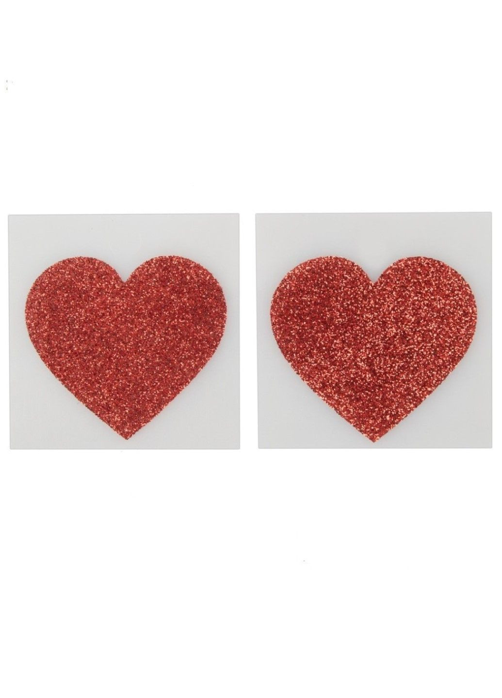 Красные наклейки на соски в виде сердца с блестками Cottelli Collection (303355043)