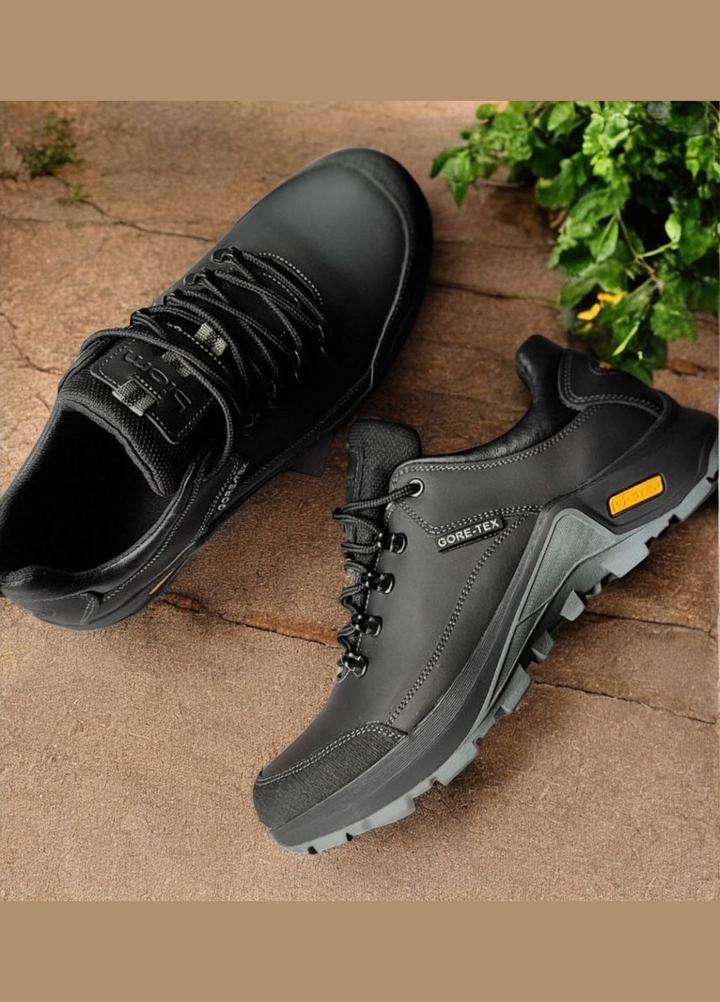 Чорні всесезон кросівки чоловічі чорні весна/осінь демісезонні шкіряні на тракторній підошві No Brand