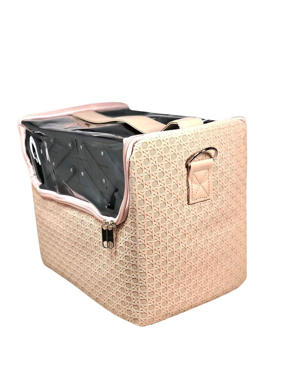 Профессиональная сумка мастера маникюра, визажиста, цвет бежевый, с прозрачным верхом Global Fashion (362044401)