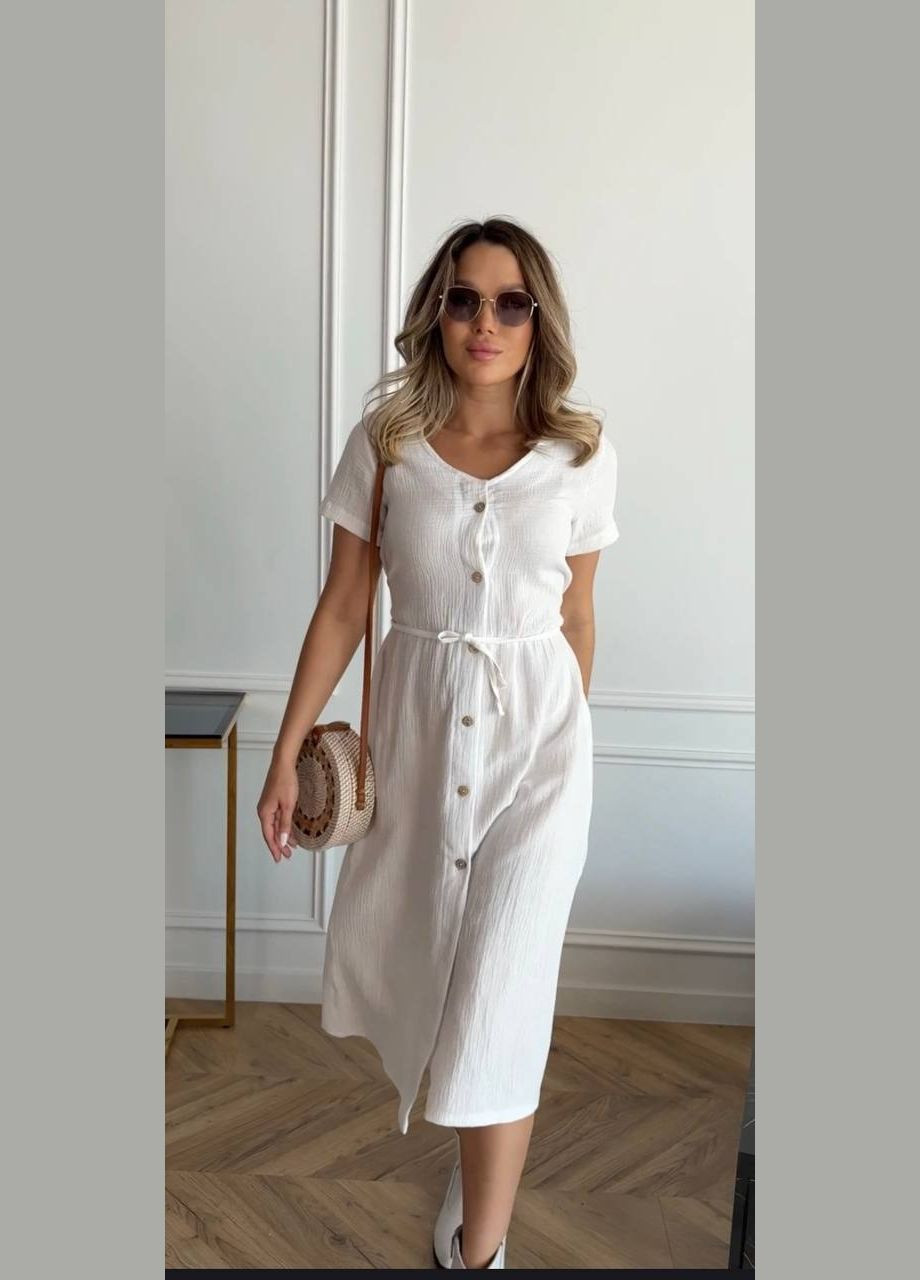 Білий повсякденний сукня DK/DL Мода без кордонів однотонна