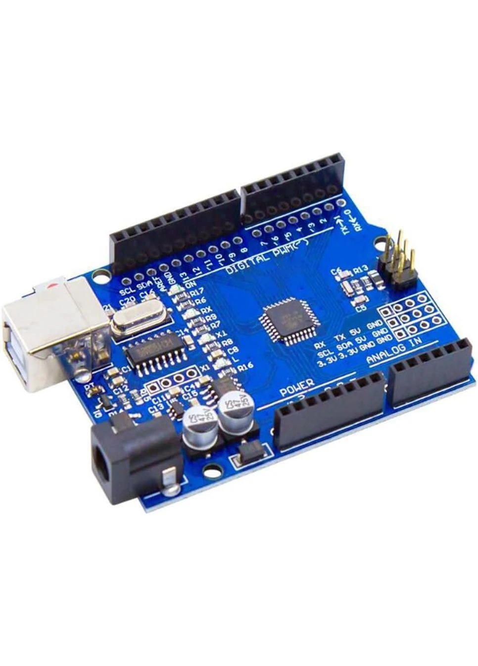 Плата UNO R3 (Arduino-сумісна) на чіпі ATmega328P — Покращена версія з USB-кабелем та роз'ємами No Brand (391051947)