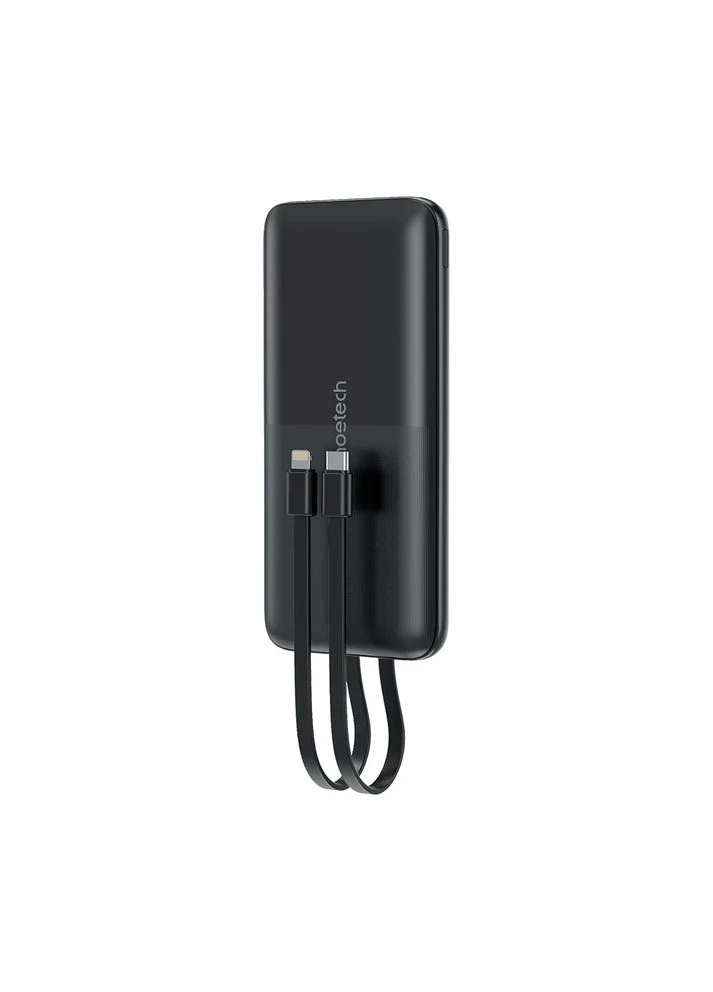 Повербанк 10000mAh B654 Black 22.5W QC3.0 PD3.0 вбудовані кабелі Type-C та Lightning (43-00147) CHOETECH (382712871)