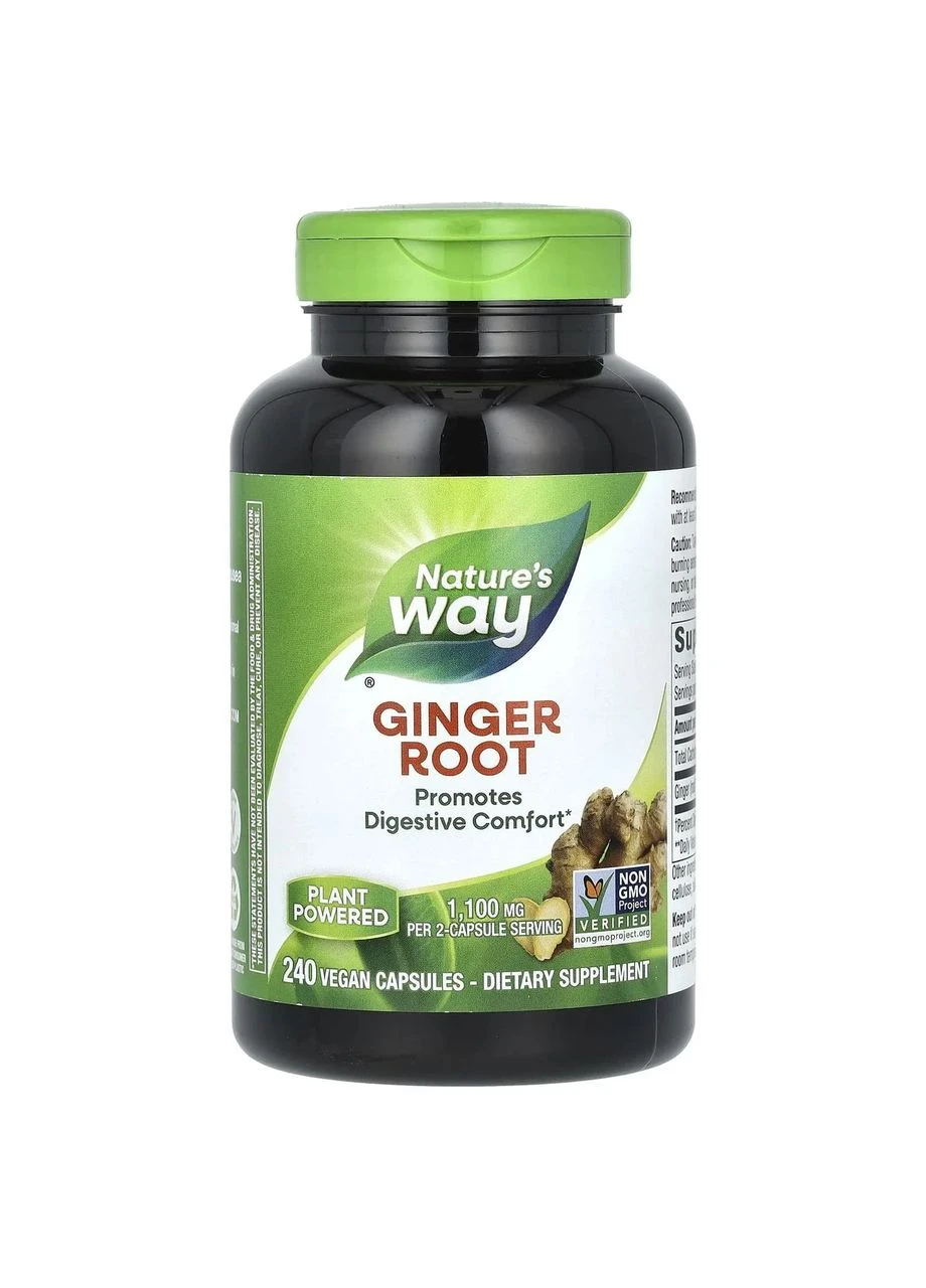 Корінь імбиру Ginger Root 1100 мг, 240 капсул Nature's Way (361116519)