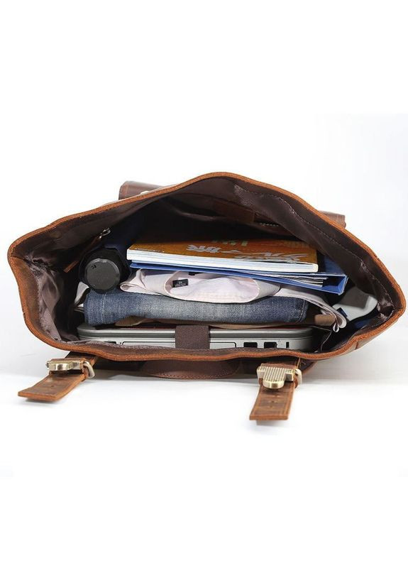 Рюкзак мужской для ноутбука кожаный ролл P3171 Коричневий Tiding (306373188)