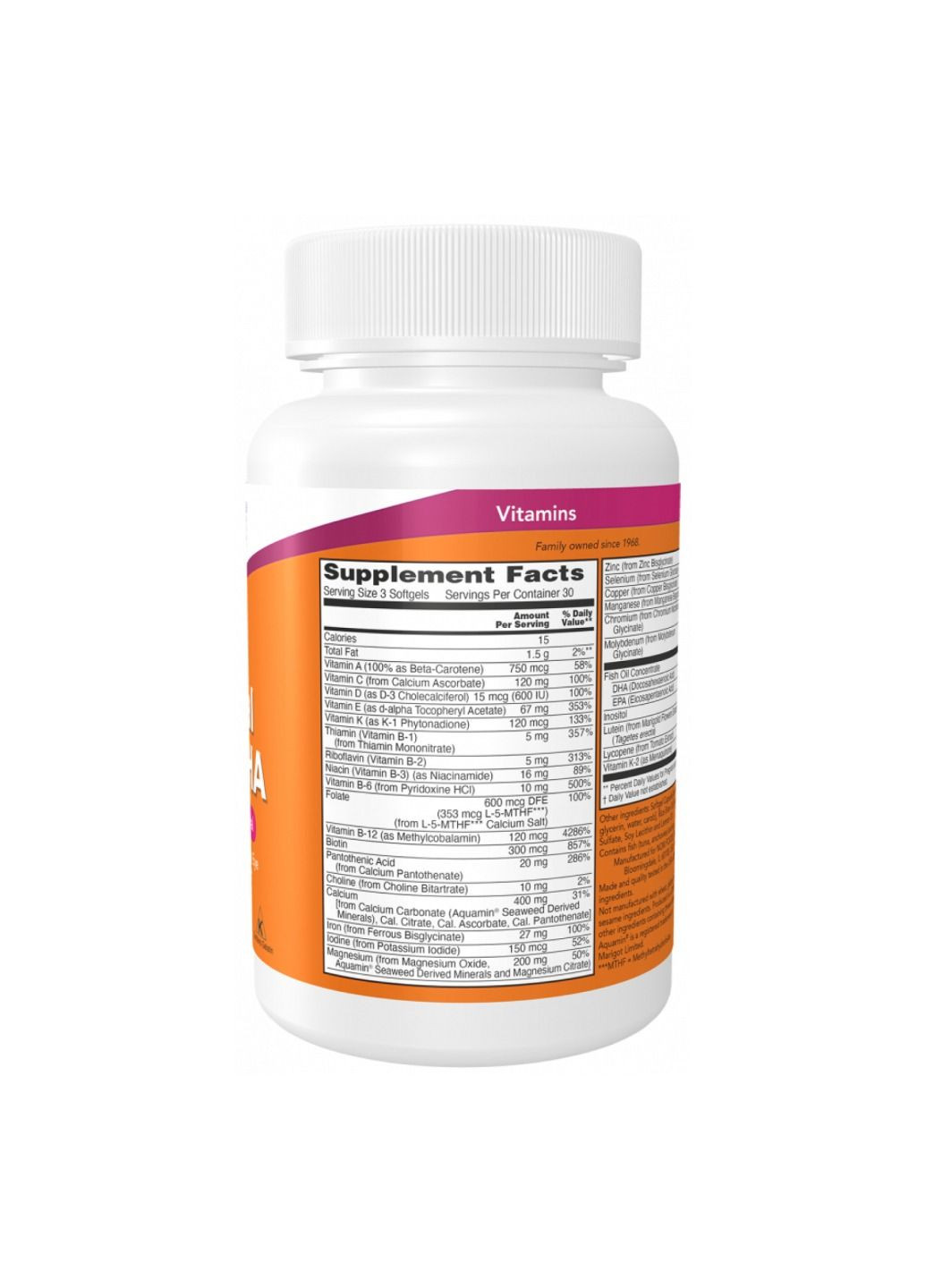 Добавка Prenatal Gels + DHA - 90 softgels Now Foods (330105563)