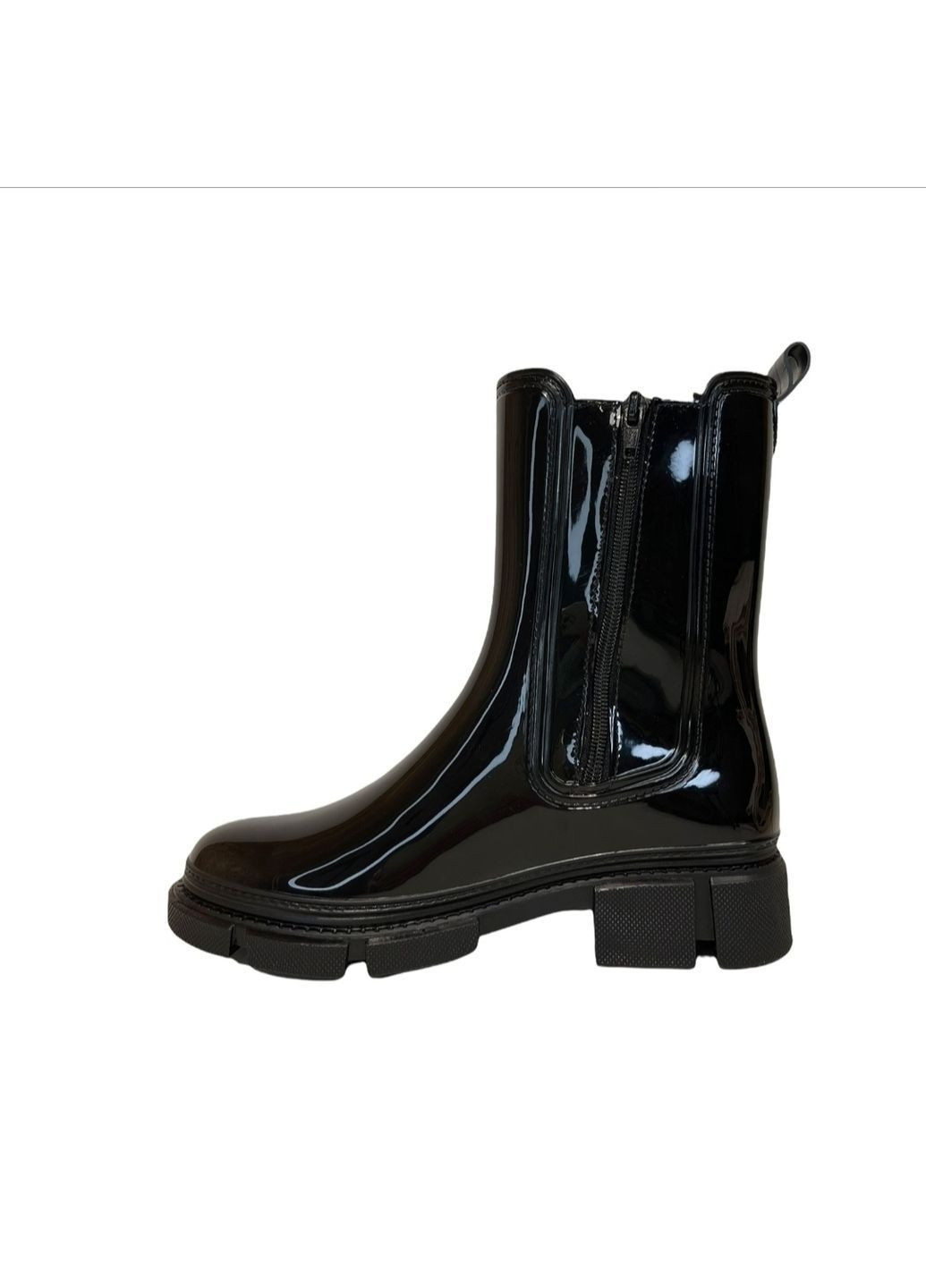 Черные резиновые сапоги челси утепленные Rieker