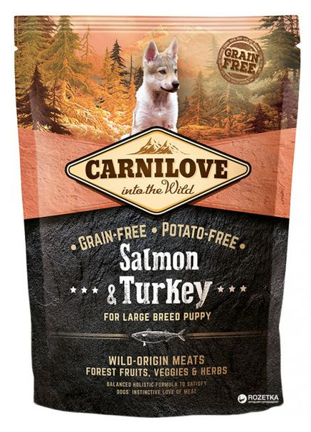 Сухой корм Puppy Large Breed Salmon & Turkey 1.5 kg (для щенков крупных пород) Carnilove (293408337)