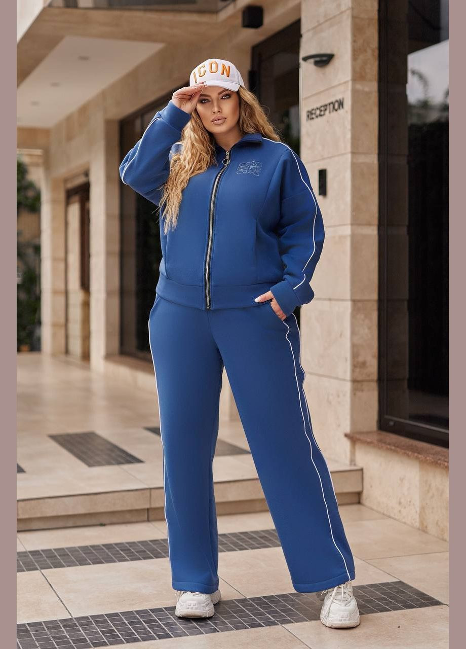 Женский теплый прогулочный костюм двойка цвет джинс New Trend (304991098)