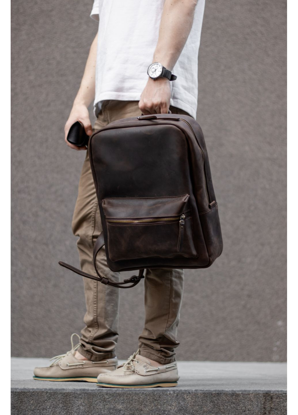 Міський рюкзак Salvador із вінтажної шкіри коричневий Sharky Friends Сальвадор (351505480)