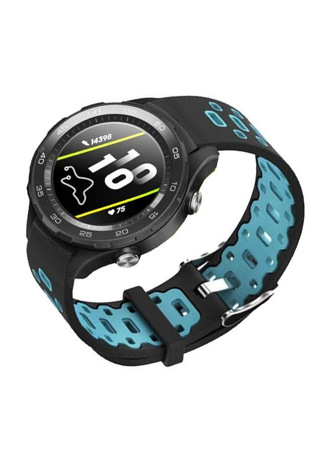 Спортивный ремешок Perfor Classic для часов Huawei Watch 2 - Black&Blue Primo (333720384)